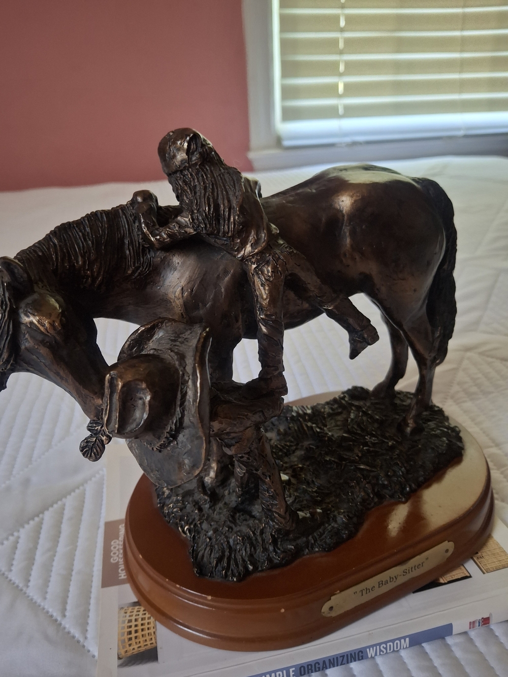 Montana Silversmiths Bronze Western Horse Statue Figurine "The Baby Sitter" C447 - Picture 2 of 10